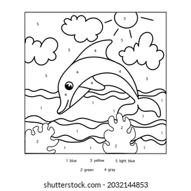 Colouring page dolphin kids 260nw 2032144853