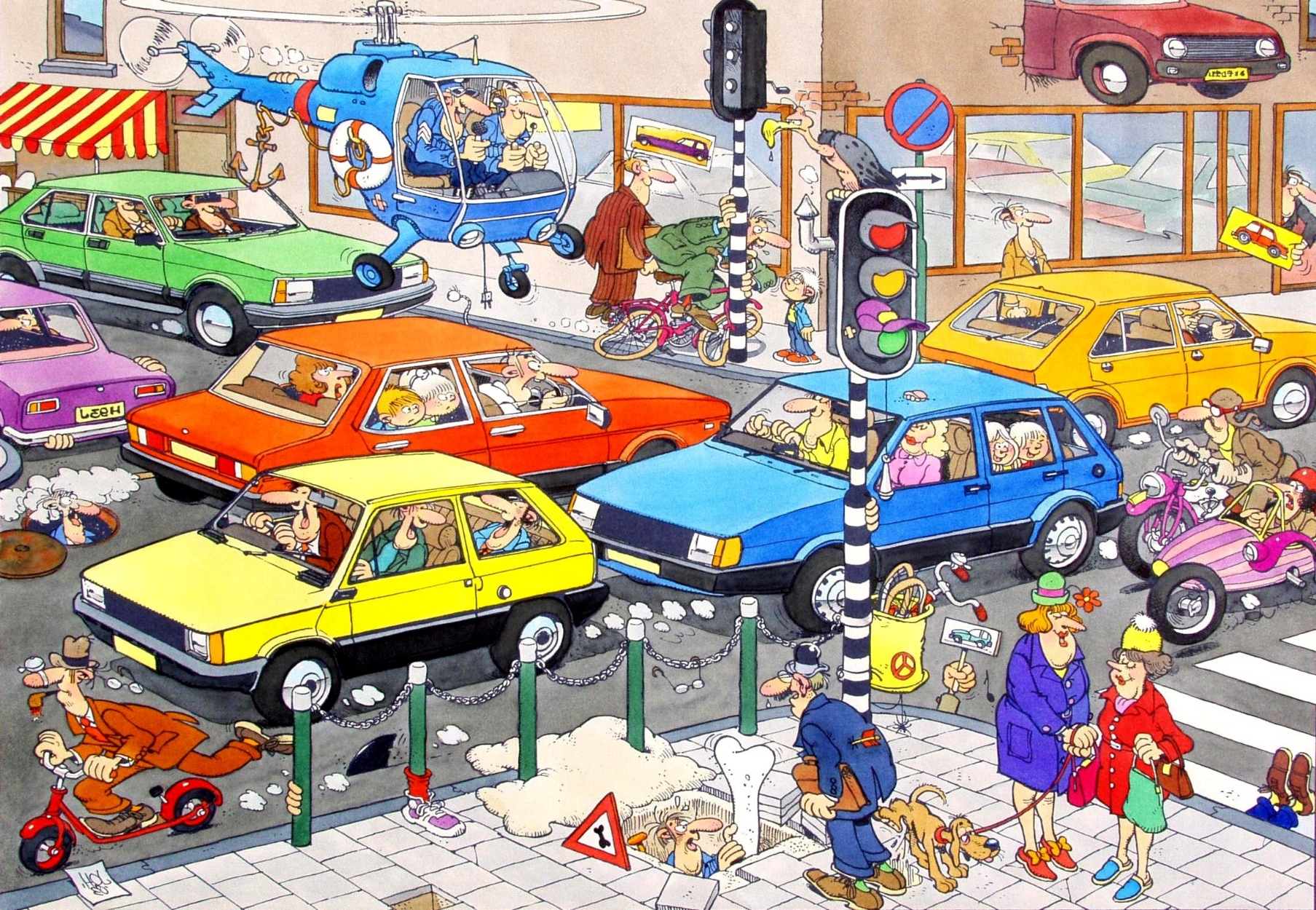 Автомобили в городе рисунок