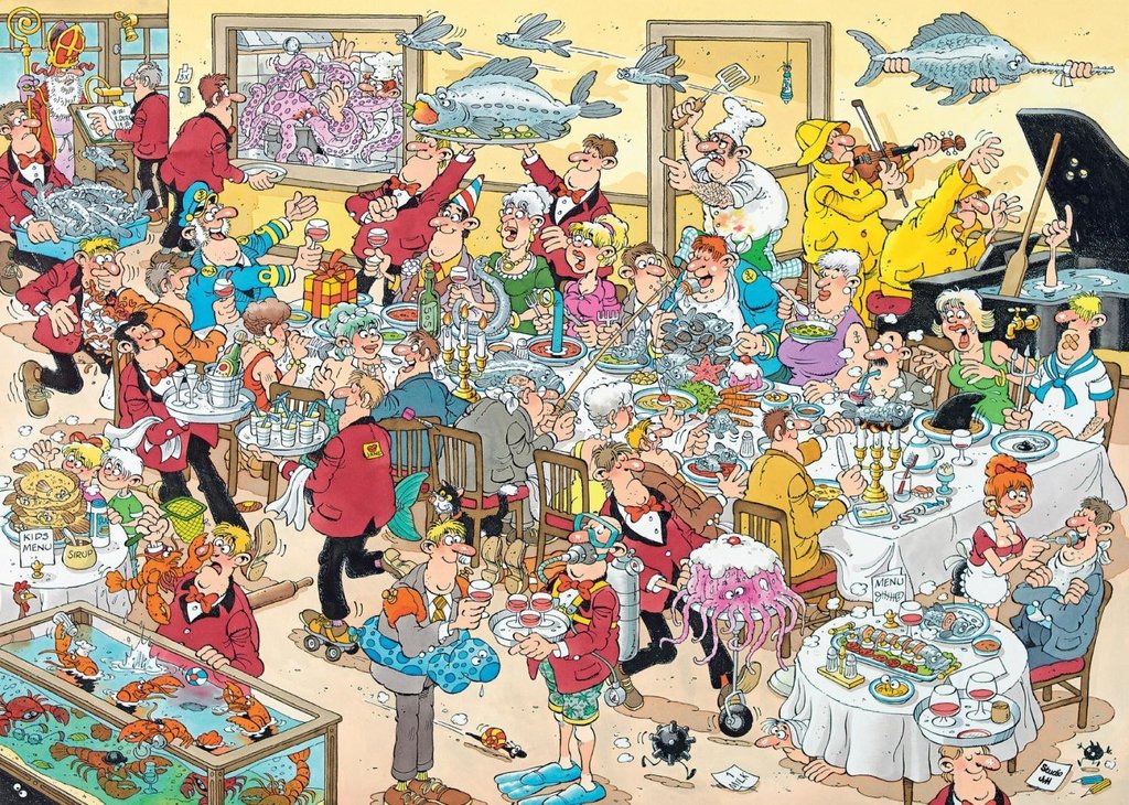 Jigsaw puzzle jan van haasteren food frenzy 2 x 1000 piece special edition jigsaw puzzle 1 1024x1024