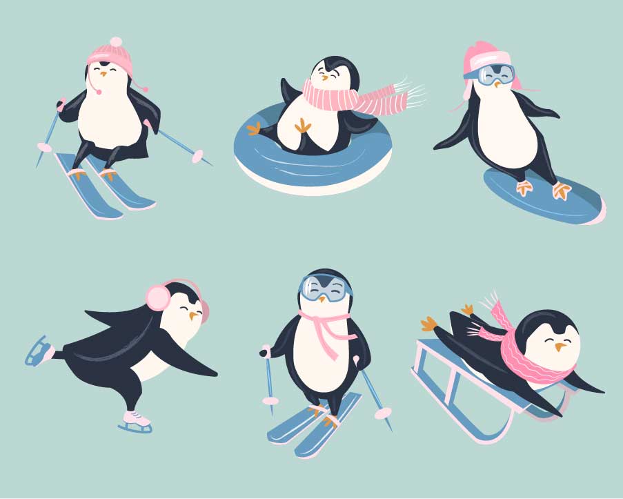 Set with funny penguins  converted 