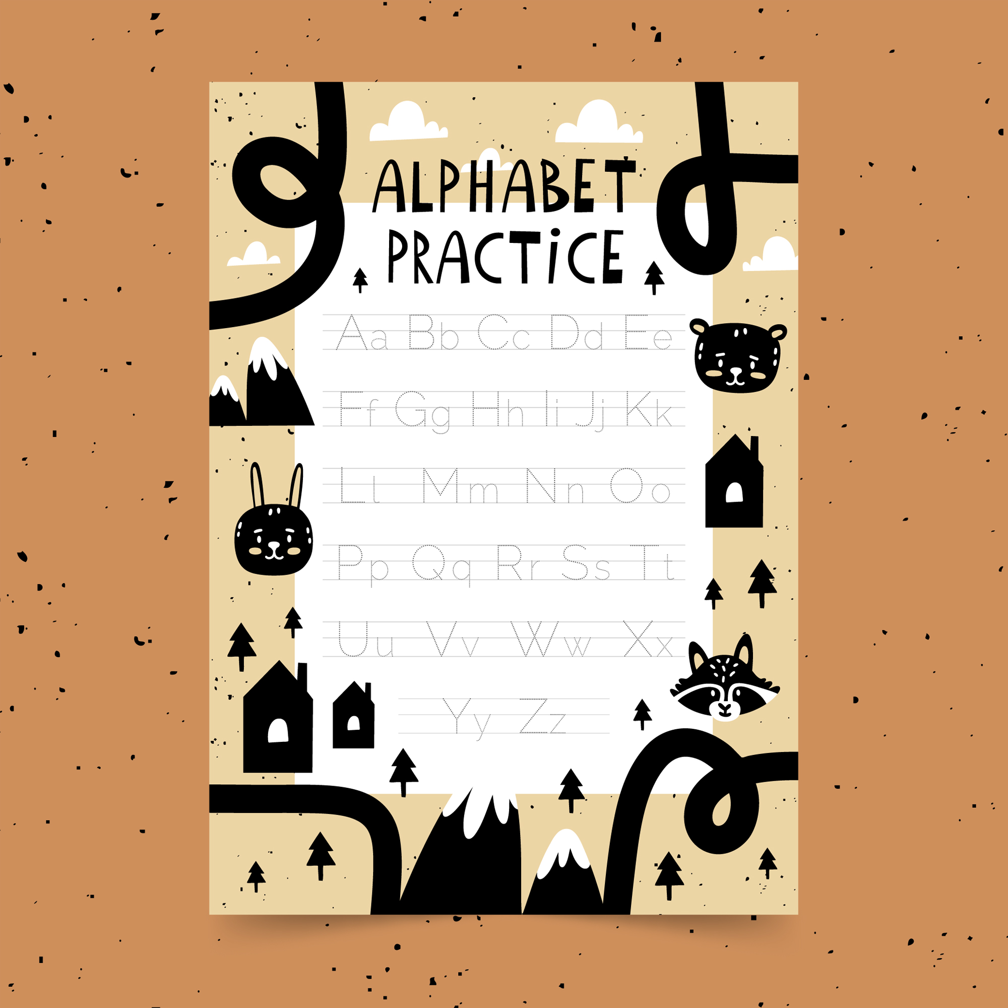 6 alphabet tracing template