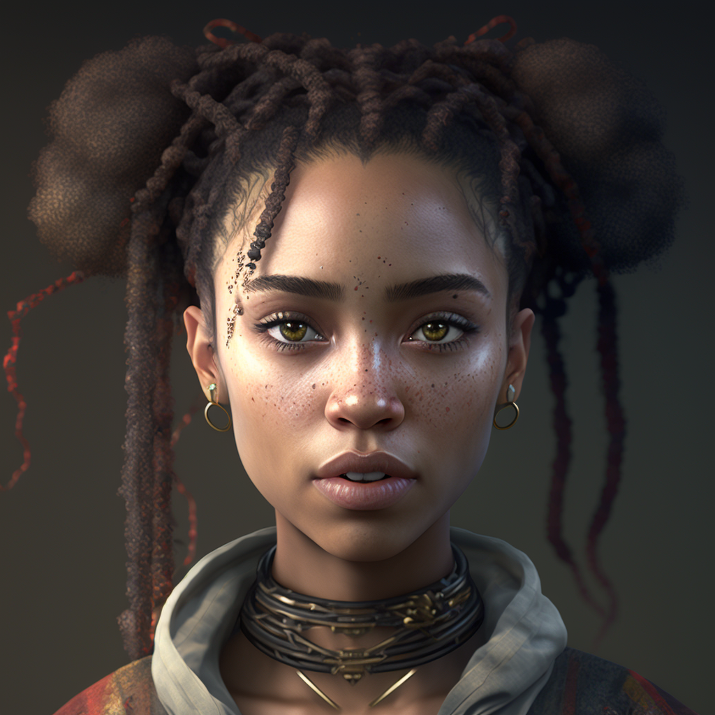 Anna1 girl with afro pigtails and dreads 8 ka photorealistic a6b87403 47e0 4e60 a116 675c02b8a102