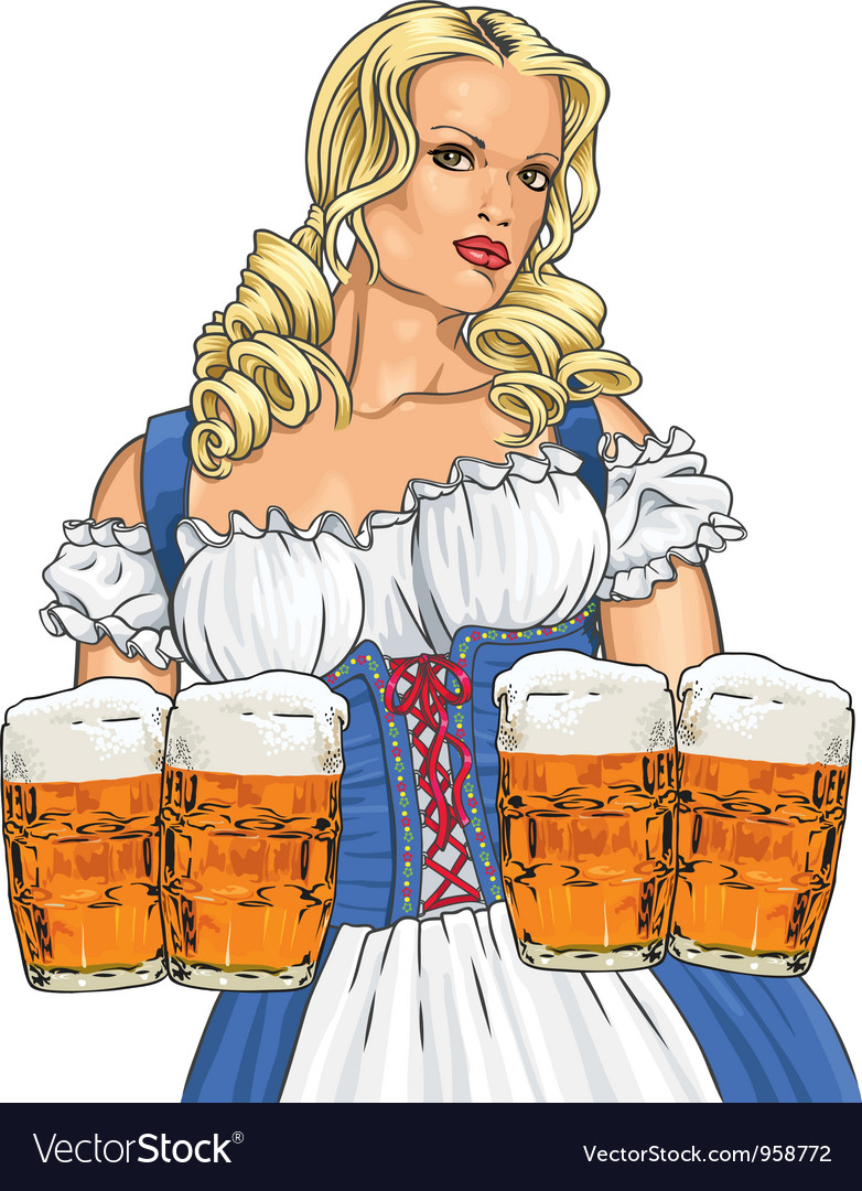 Girl with beer vector 958772