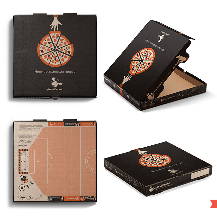 Del pesto pizza box milkdesign