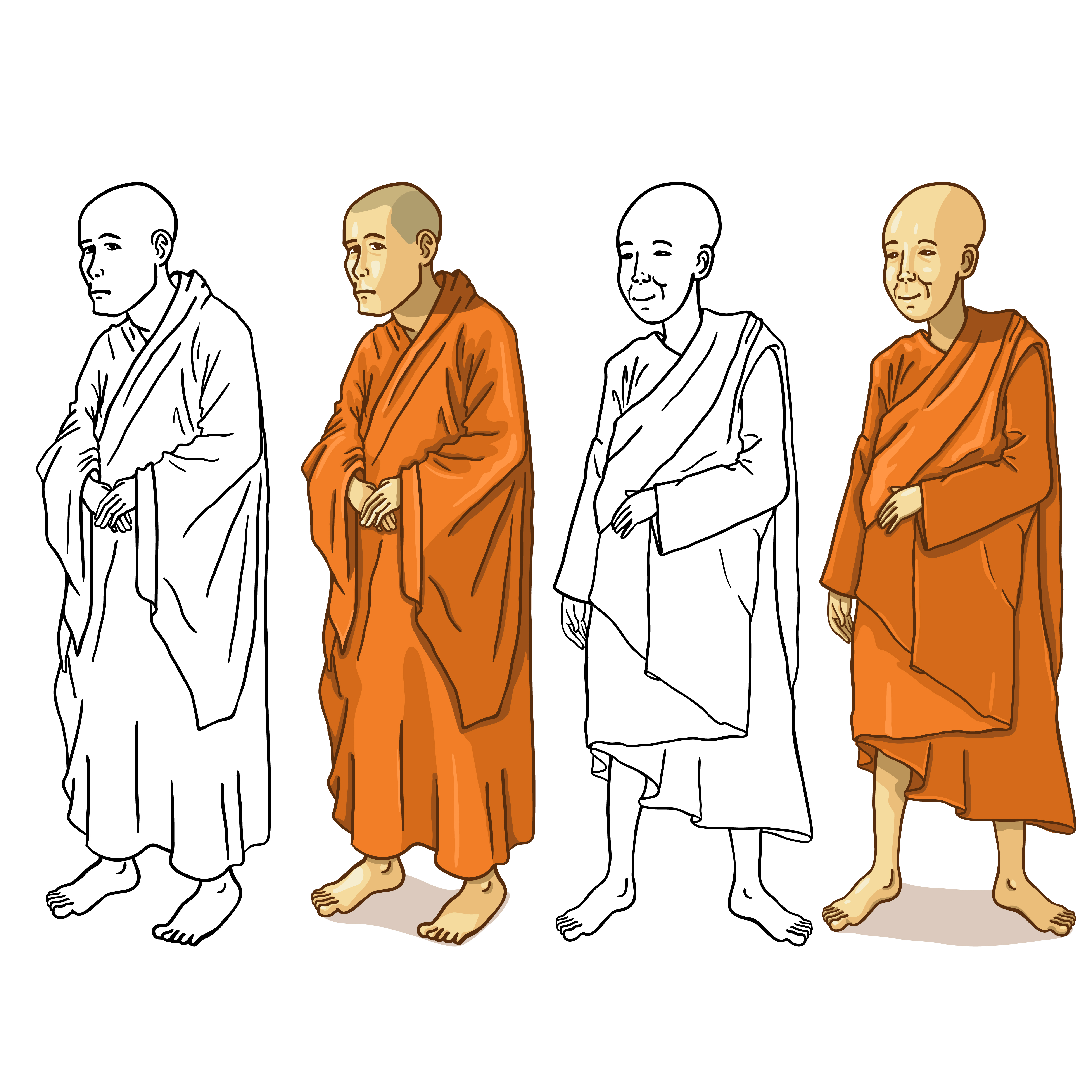 Buddhist monk set