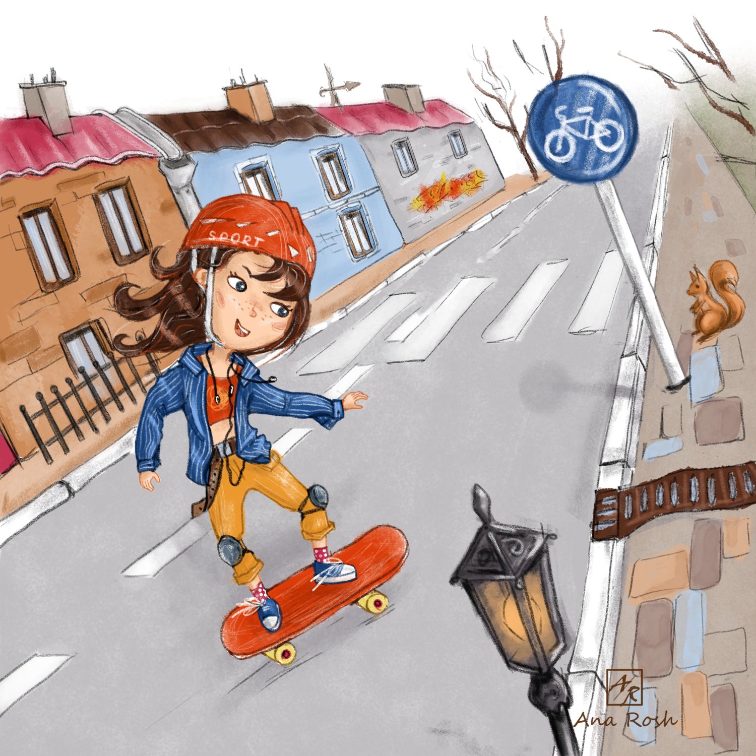 Girl on a skateboard