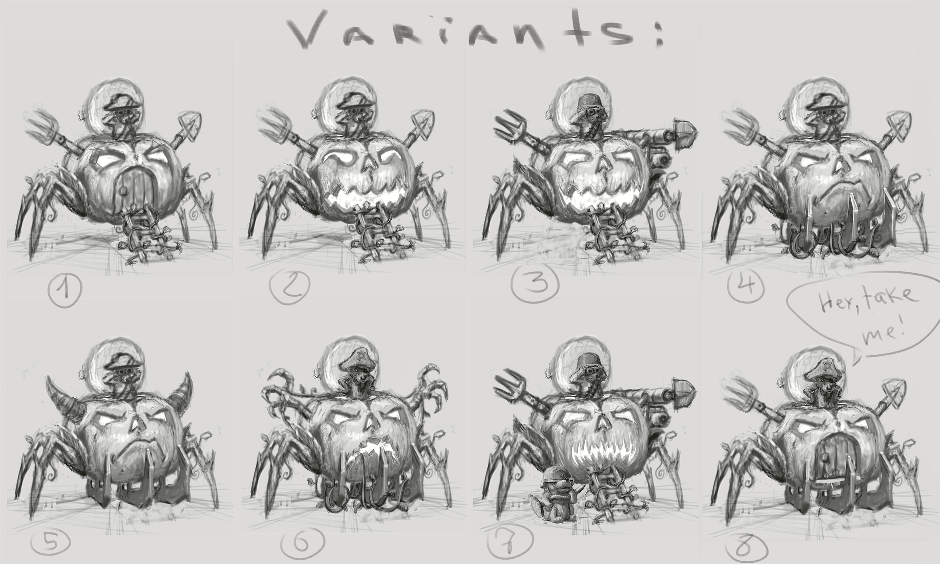 Pirates pumpkins  tank halloween fine aer cute art game art concept art sketches variants alexey virus 3000 pix 2 