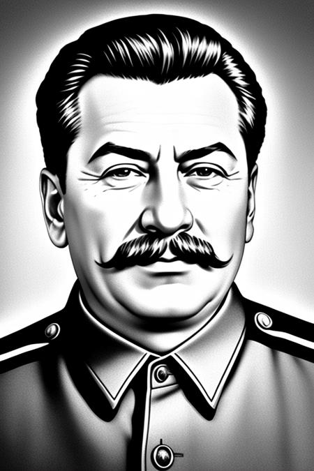 00273 1476271068 0145 stalin  portrait photo  coloring book style