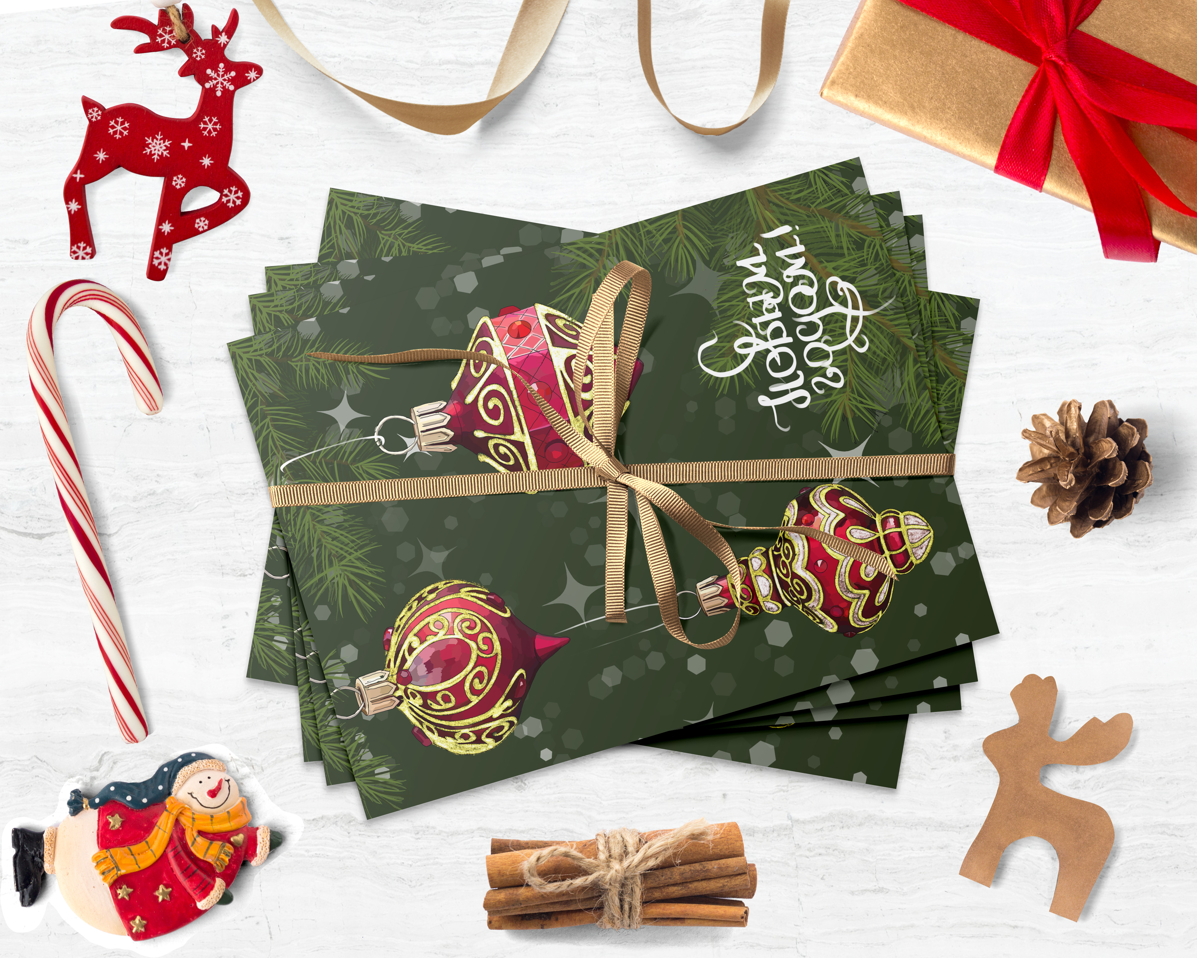 Free christmas mockups set cards