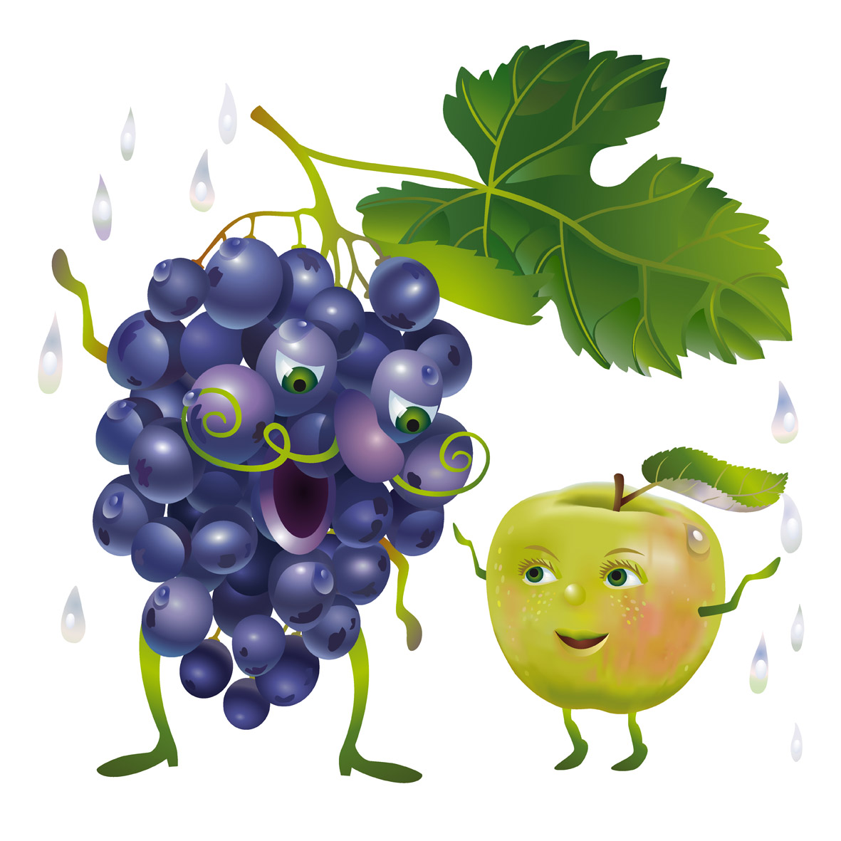 Apple and grape character