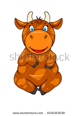 Stock vector brown happy cow 1046363038