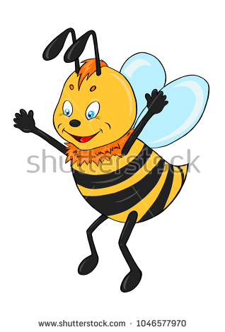 Stock vector happy yellow bee 1046577970