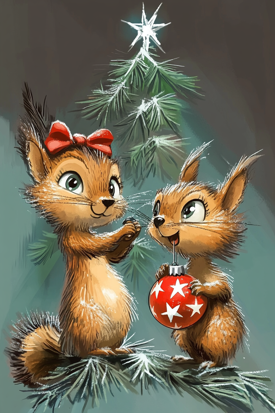 U3726378933 two cartoon squirrels decorating a christmas tree c1fcb300 abb6 4889 9842 7ac650683c3e 2