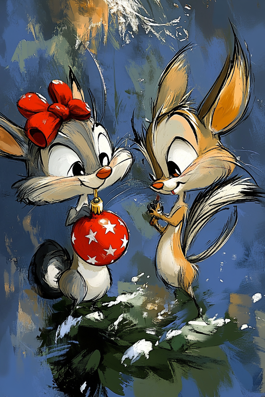 U3726378933 two cartoon squirrels decorating a christmas tree a49909e4 7da9 492a ab6d f25a87a148c7 2
