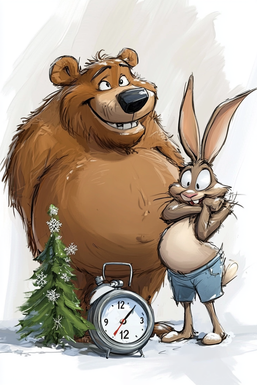 U3726378933 a cartoon illustration of a brown bear and a rabb 25eaa2a6 55df 46a4 822f 040e8fd8a2ed 3