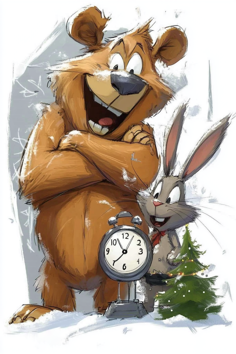 U3726378933 a cartoon illustration of a brown bear and a rabb 25eaa2a6 55df 46a4 822f 040e8fd8a2ed 0