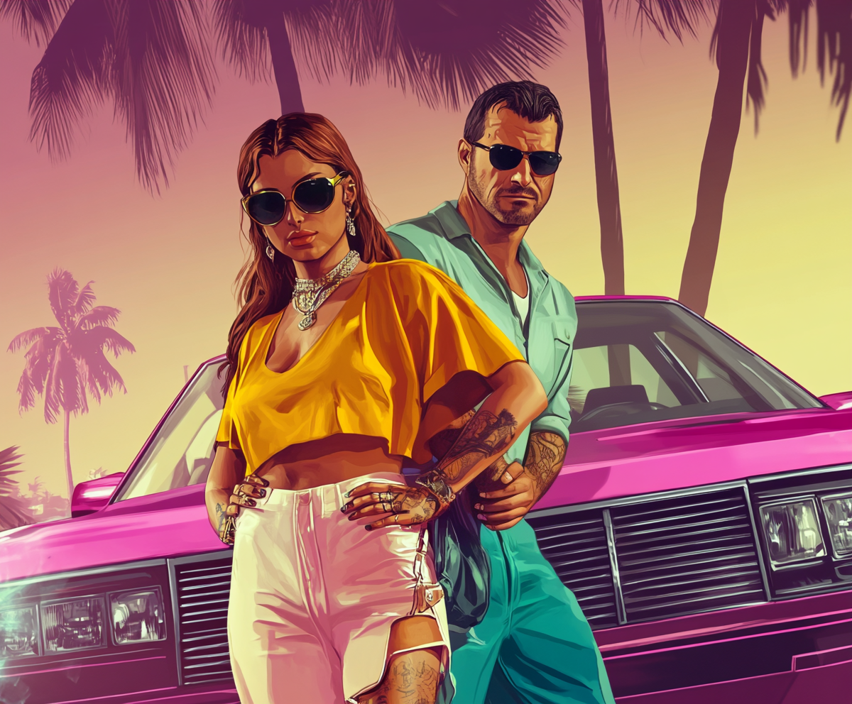 U1784874868 girl and man near sport car gta vice city style   132df26a 568e 48a5 9a39 1665590c1a9c 2