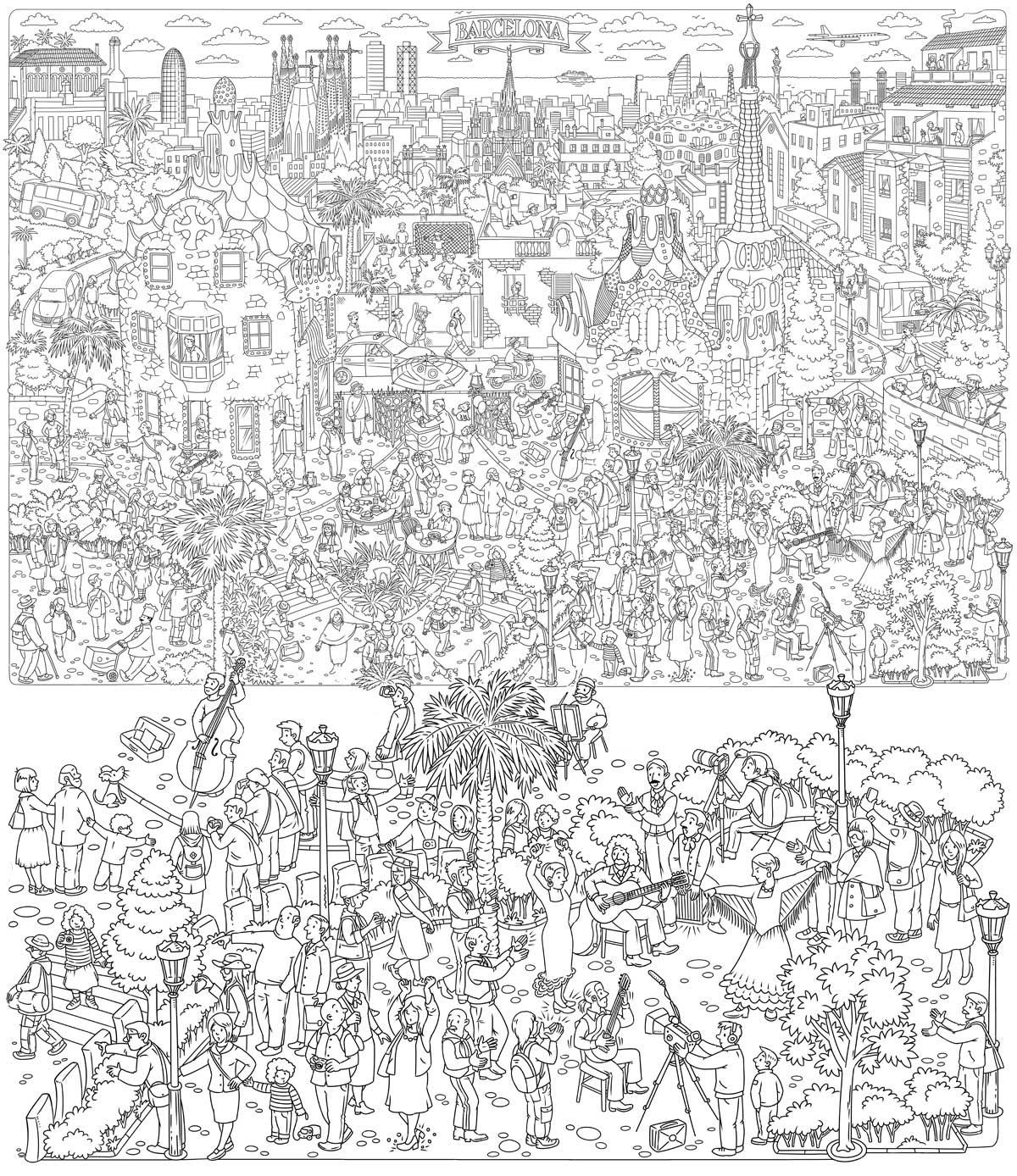 Barselona coloring poster vovayudenkov ya.ru