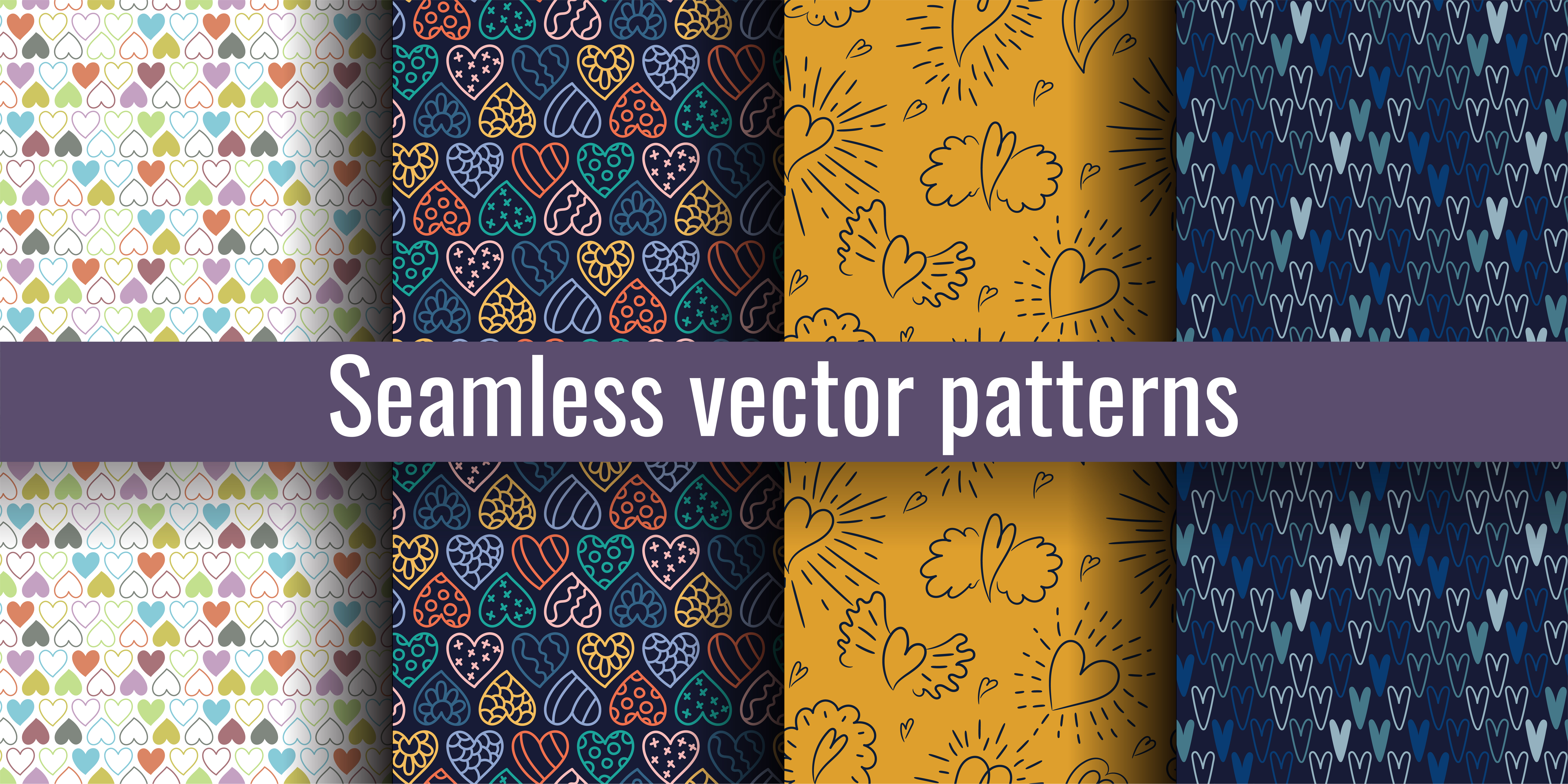 Hearts valentines card pattern