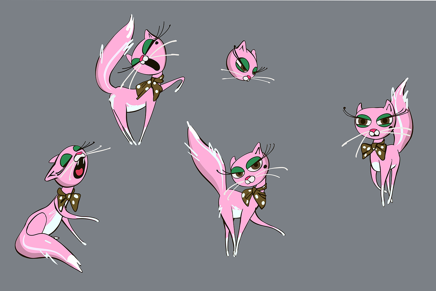 Cat tv  poses small