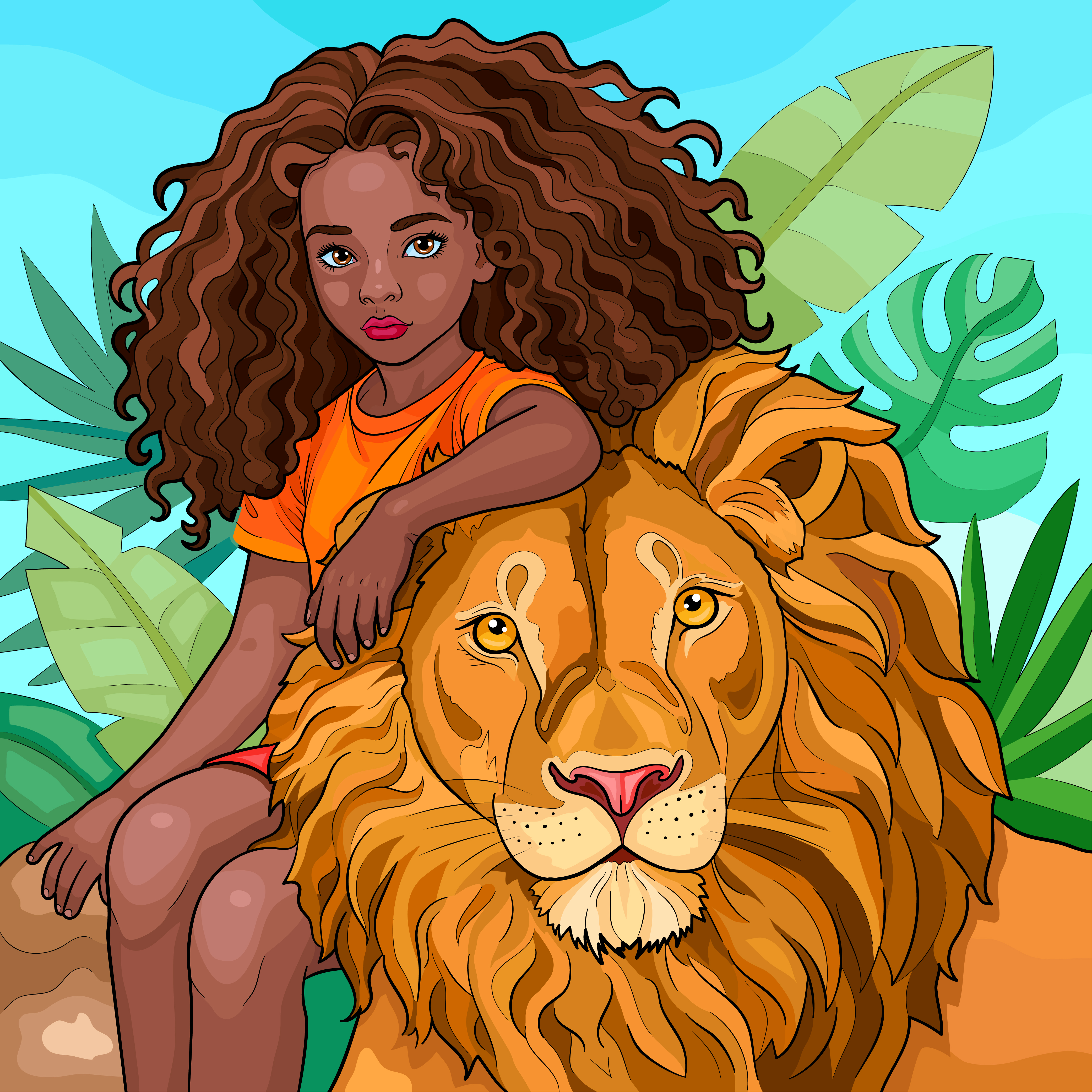 Halauniova sviatlana girl and lion 01