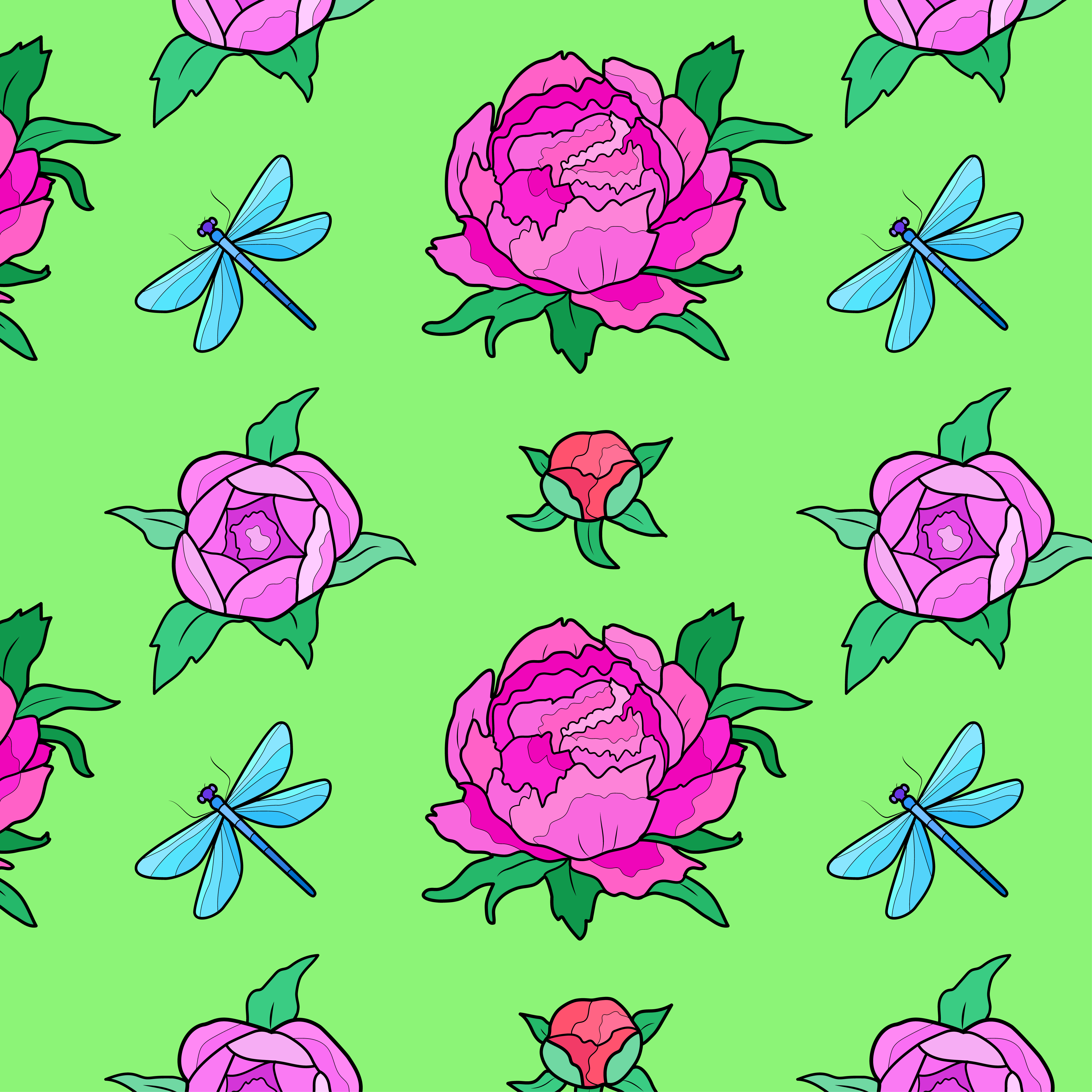 Halauniova sviatlana piony pattern 01
