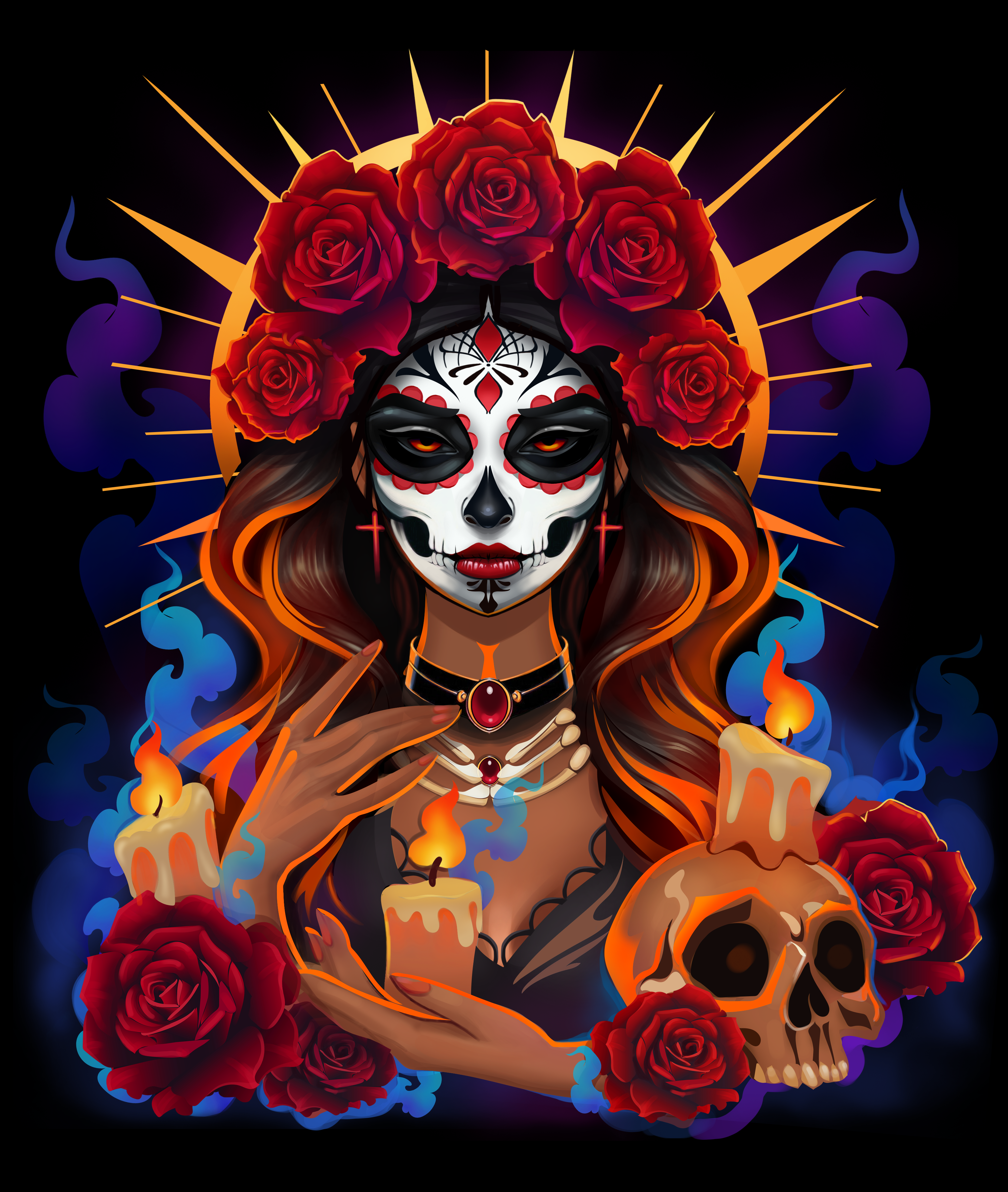 Garag door santa muerte