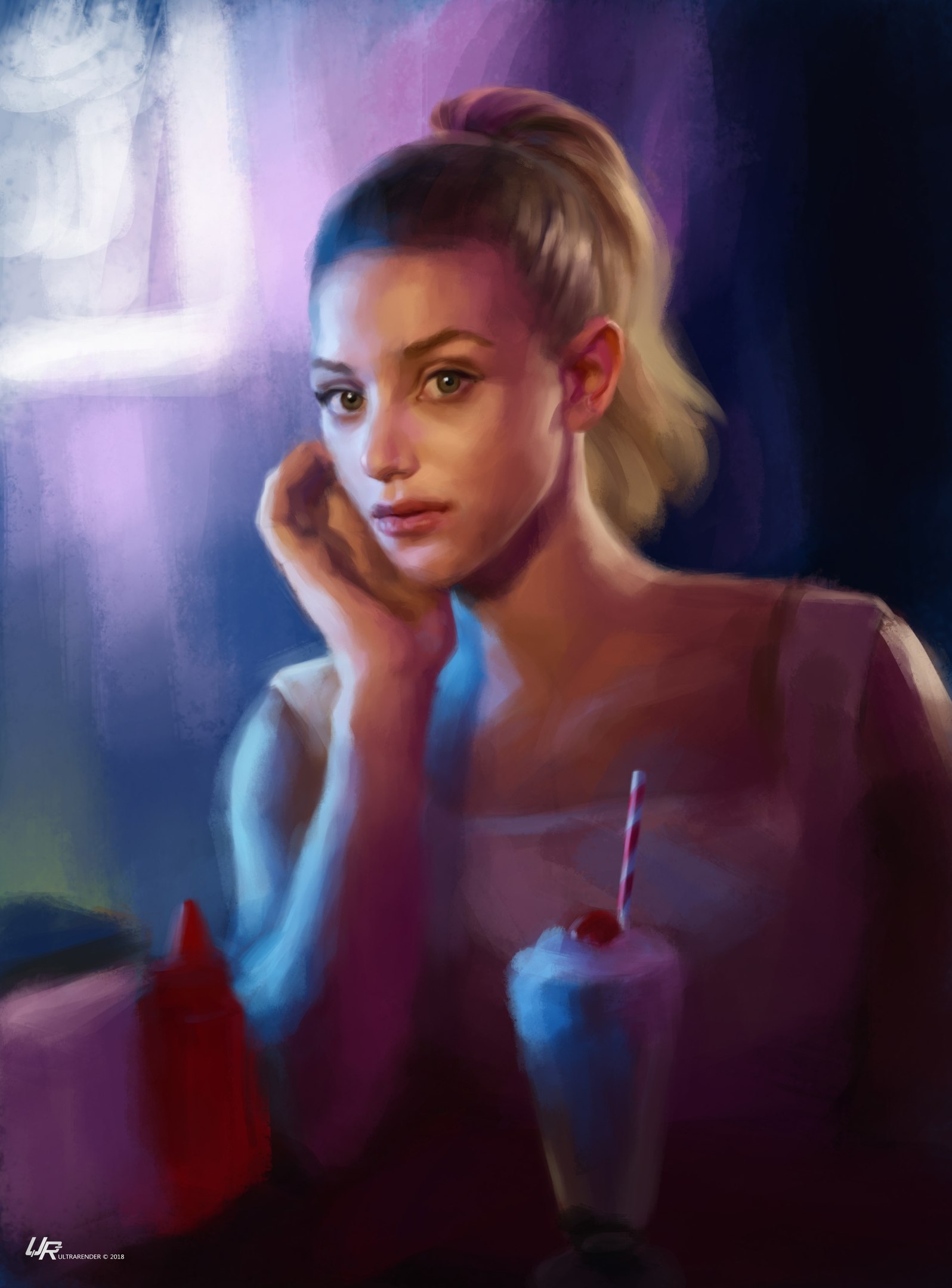 Girl in cafe
