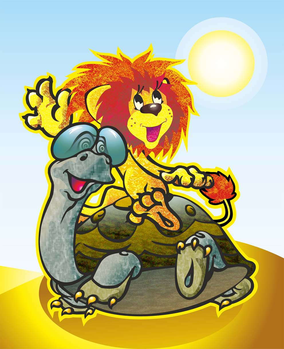 Lion cub and terrapin