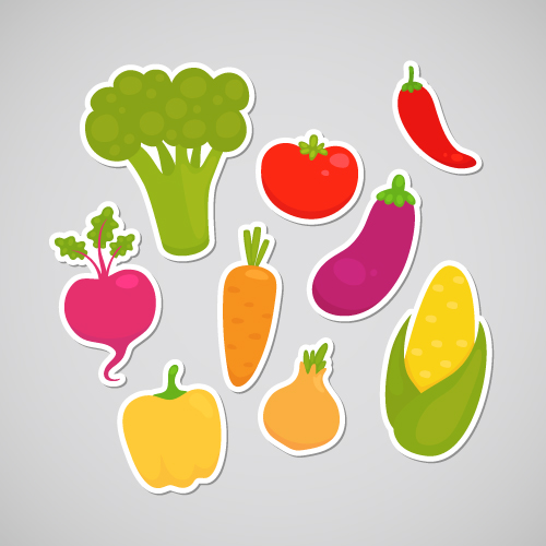 Sticker with vegetables