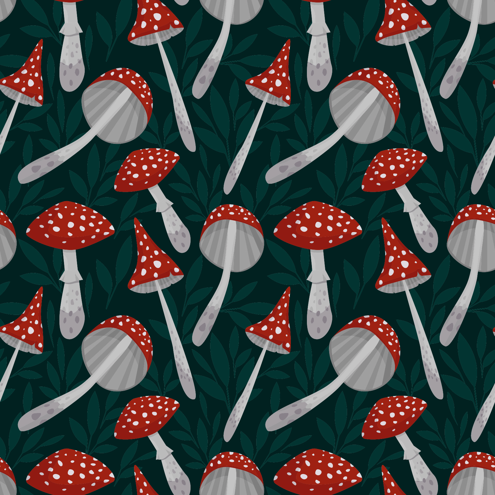 Mushrooms pattern 100