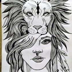 lion & girl