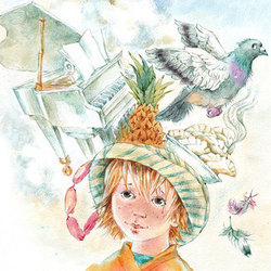 Мальчик и волшебная шляпа. Иллюстрация к рассказу И.Зартайской.