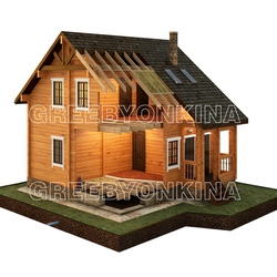 Дом из бруса/разрез