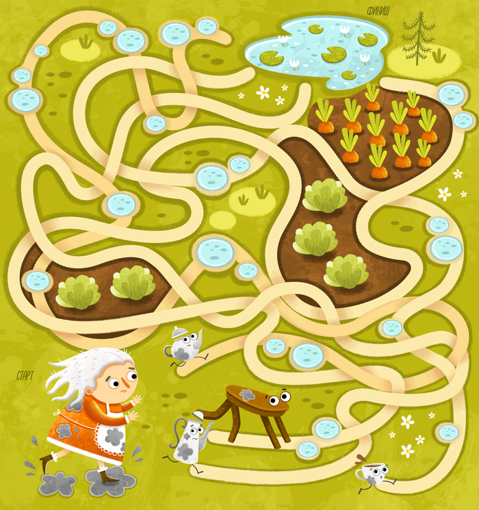 Иллюстрация Федорино горе в стиле детский, книжная графика