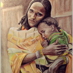 Африканская женщина с ребенком