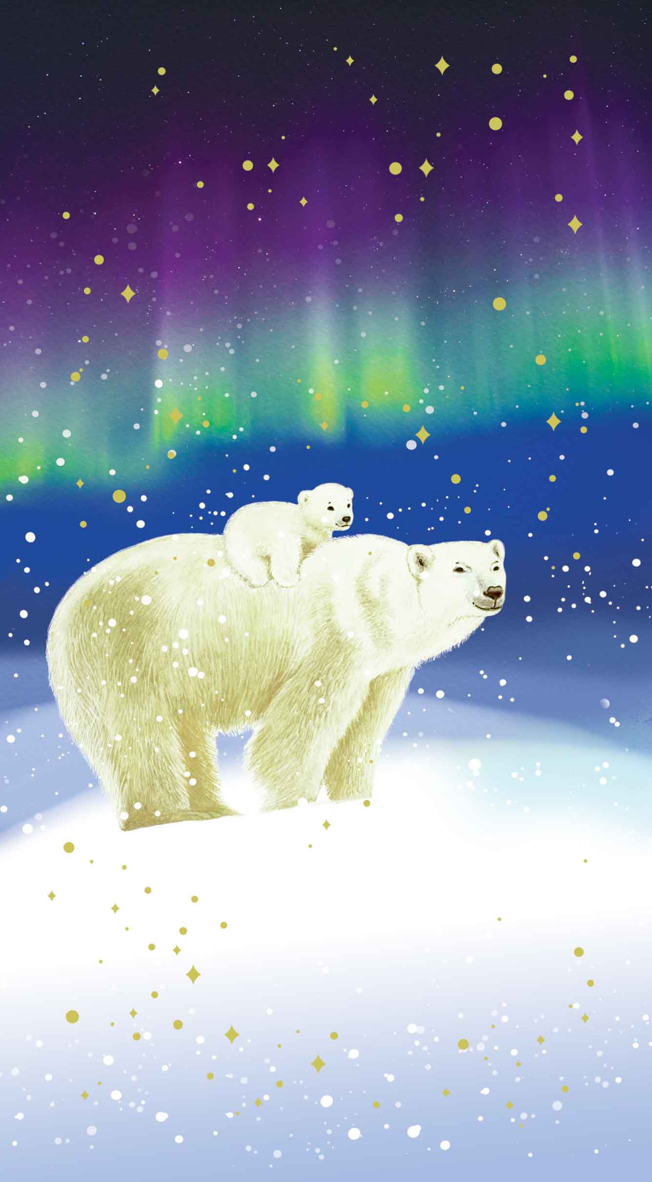 Лыкова белый медведь и Северное сияние
