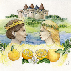 Иллюстрация к сказке "Три апельсина"