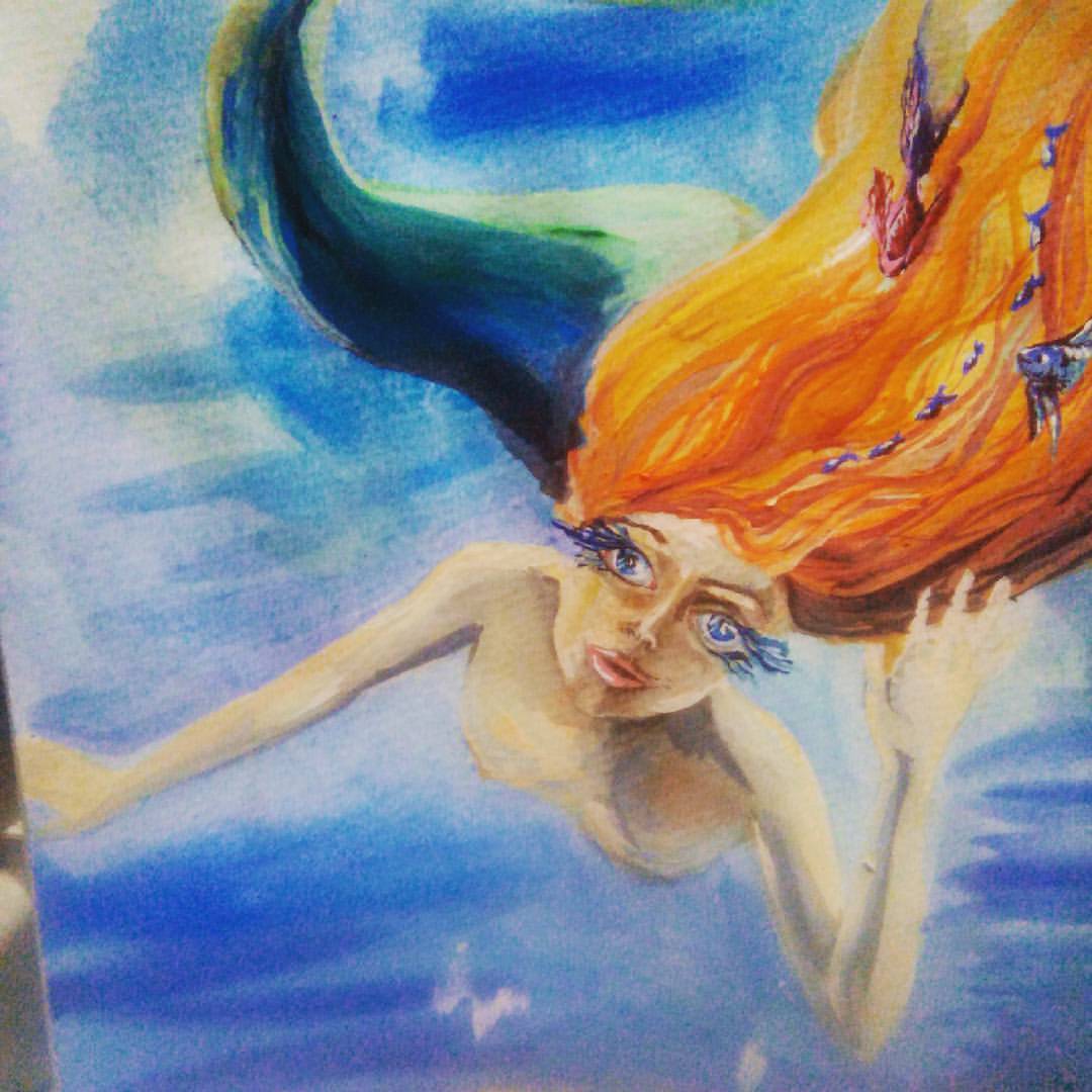 Иллюстрация Русалка в стиле детский | Illustrators.ru