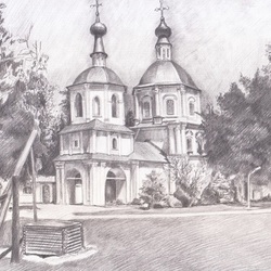 Набросок Петропавловской церкви в станице Старочеркасская