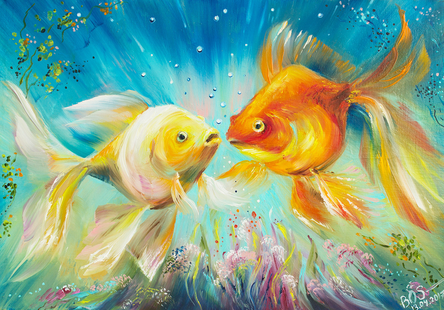 Пара золотых рыбок