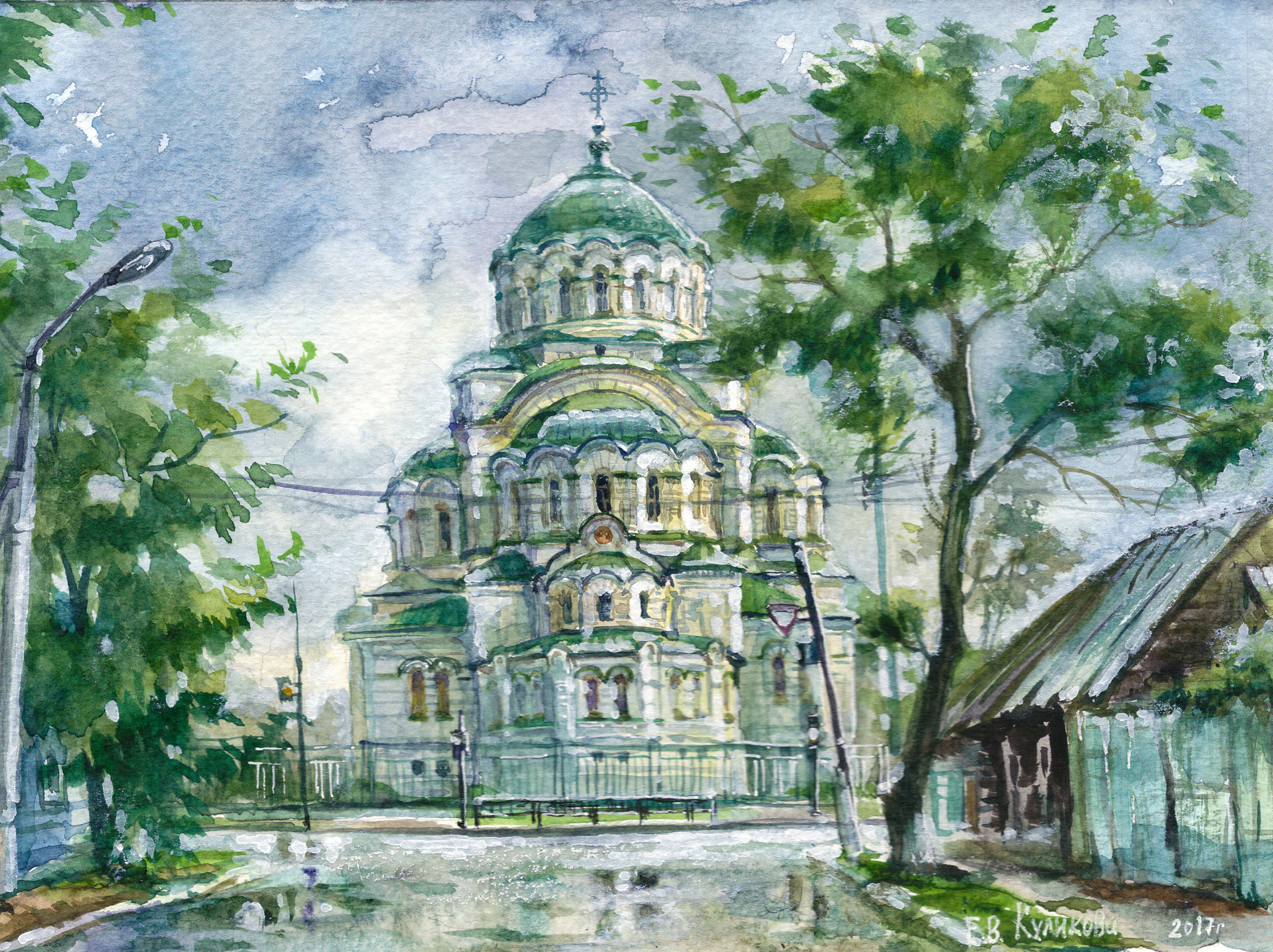 Храм Владимира Астрахань рисунок