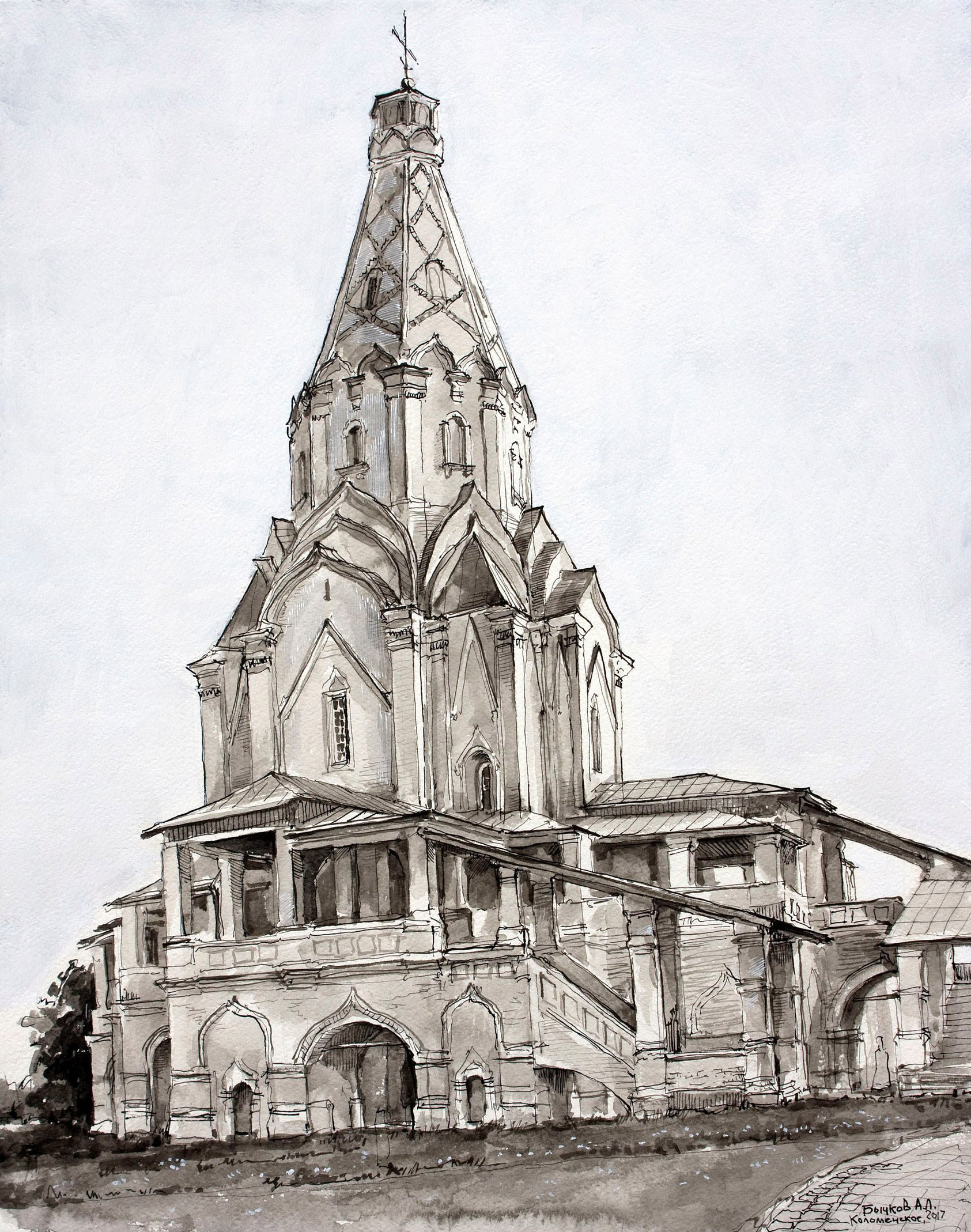 Церковь Вознесения в Коломенском фасад