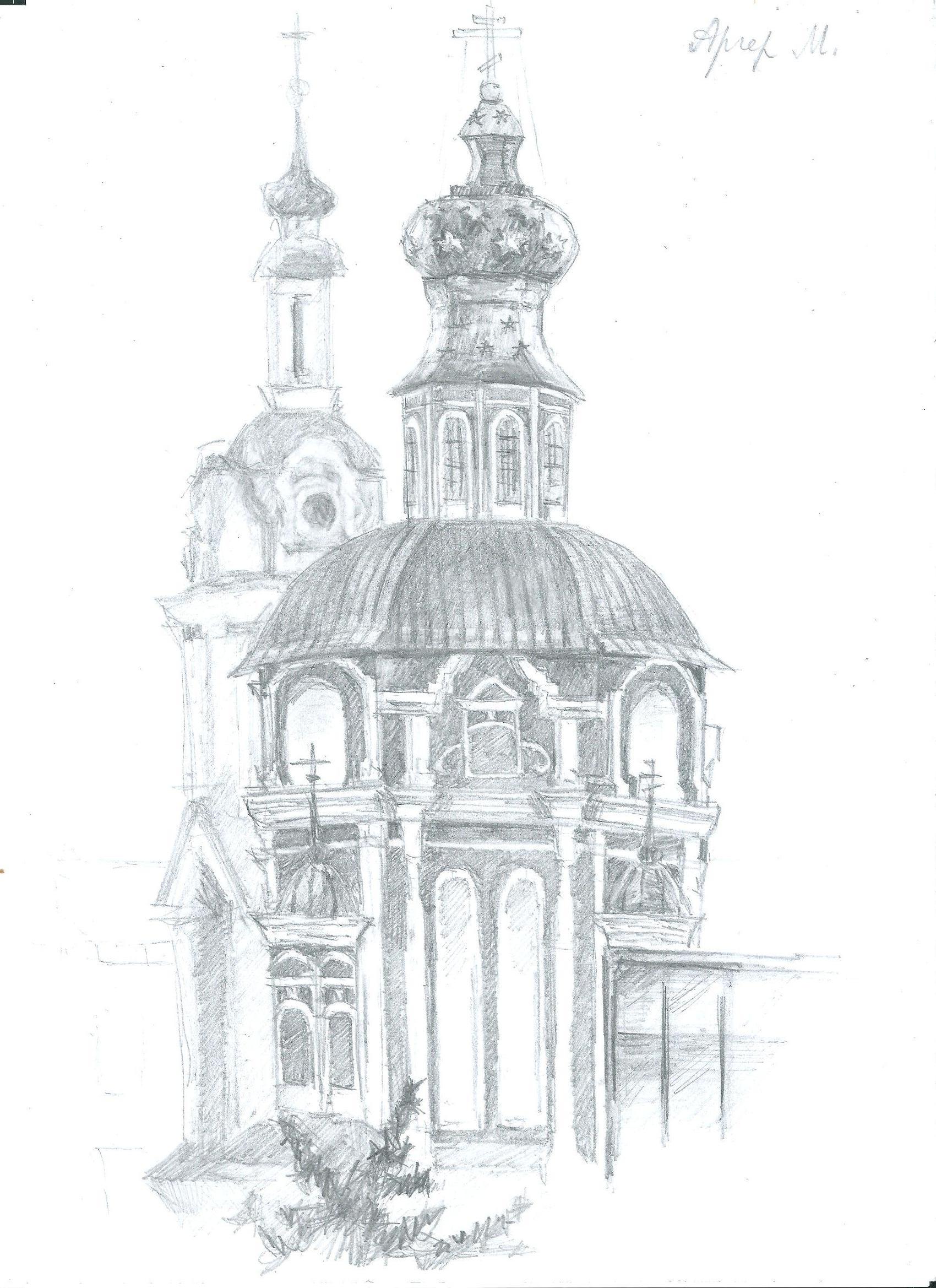 Иллюстрация Церковь в стиле графика, скетчи | Illustrators.ru