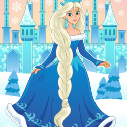 Принцесса Зима. Аппликация со стразами