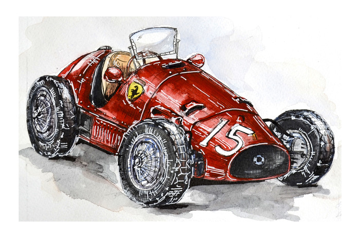 Иллюстрация Легендарный болид в стиле академический рисунок,