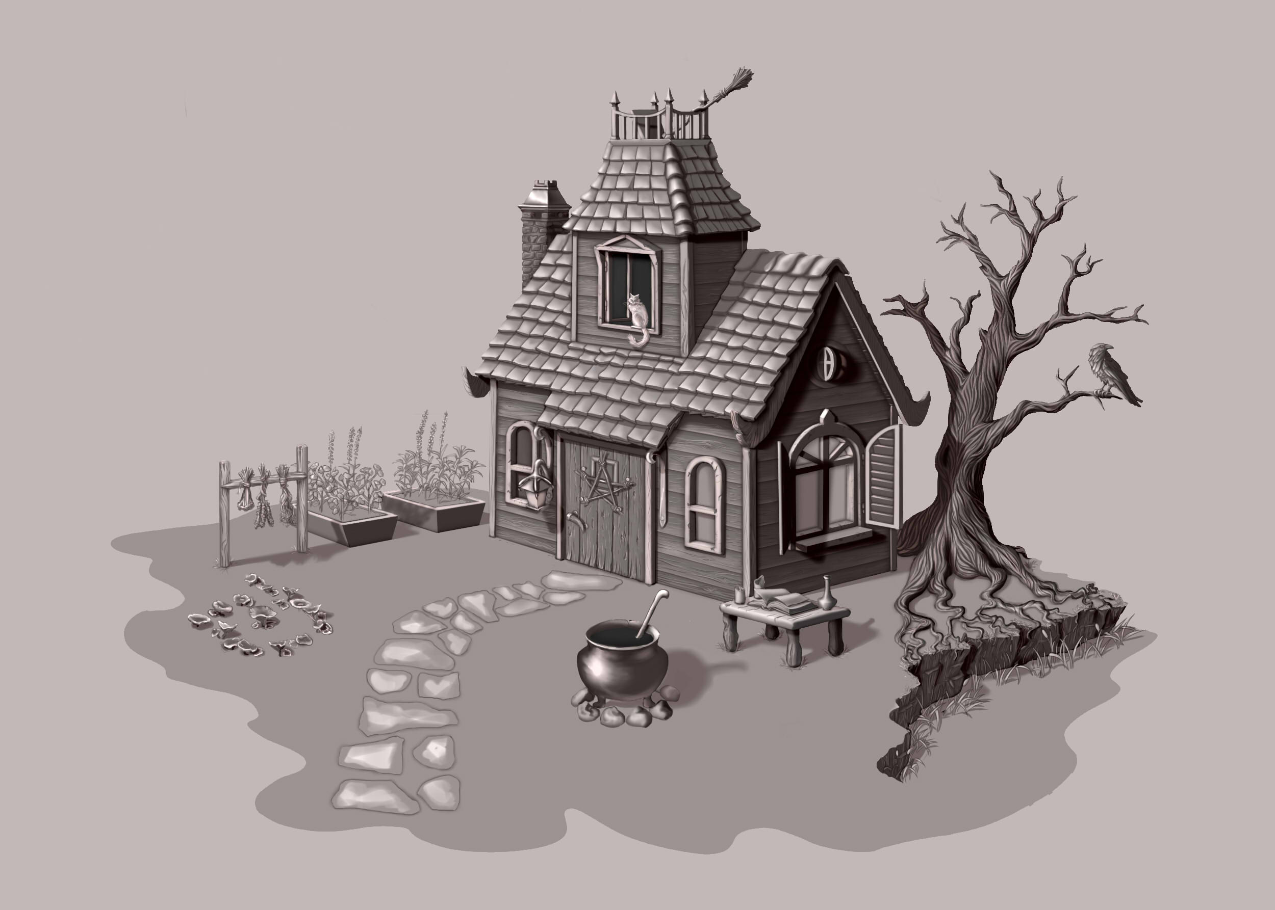 CG Concept домик ведьмы