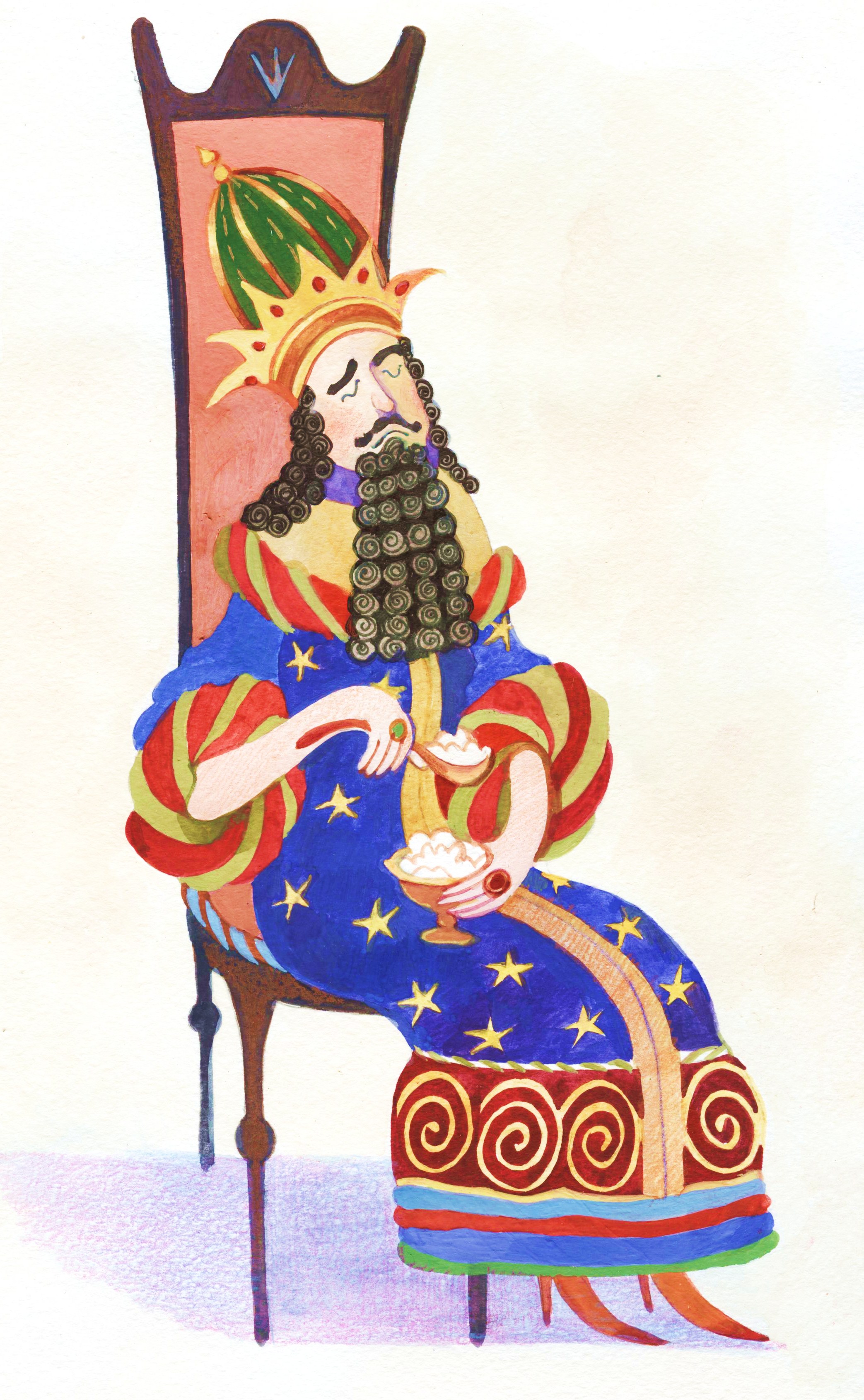 Иллюстрация Древний царь. в стиле детский | Illustrators.ru