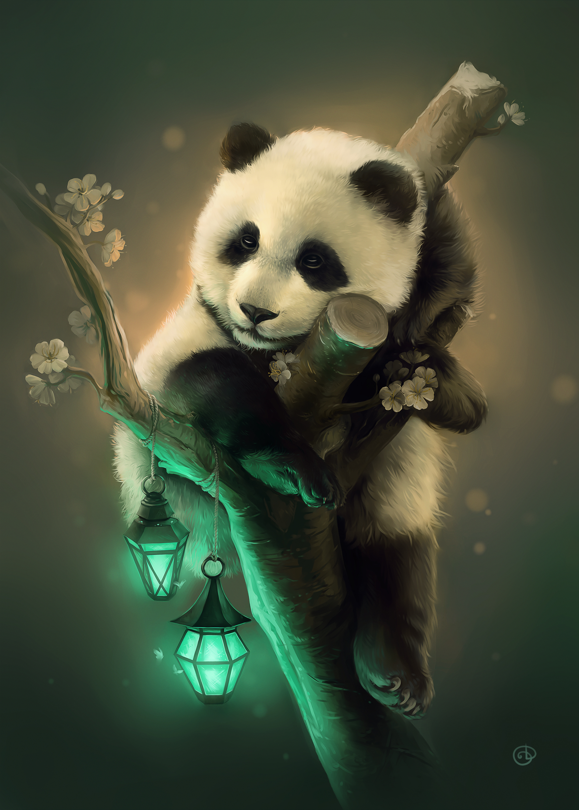 Панда красивый арт