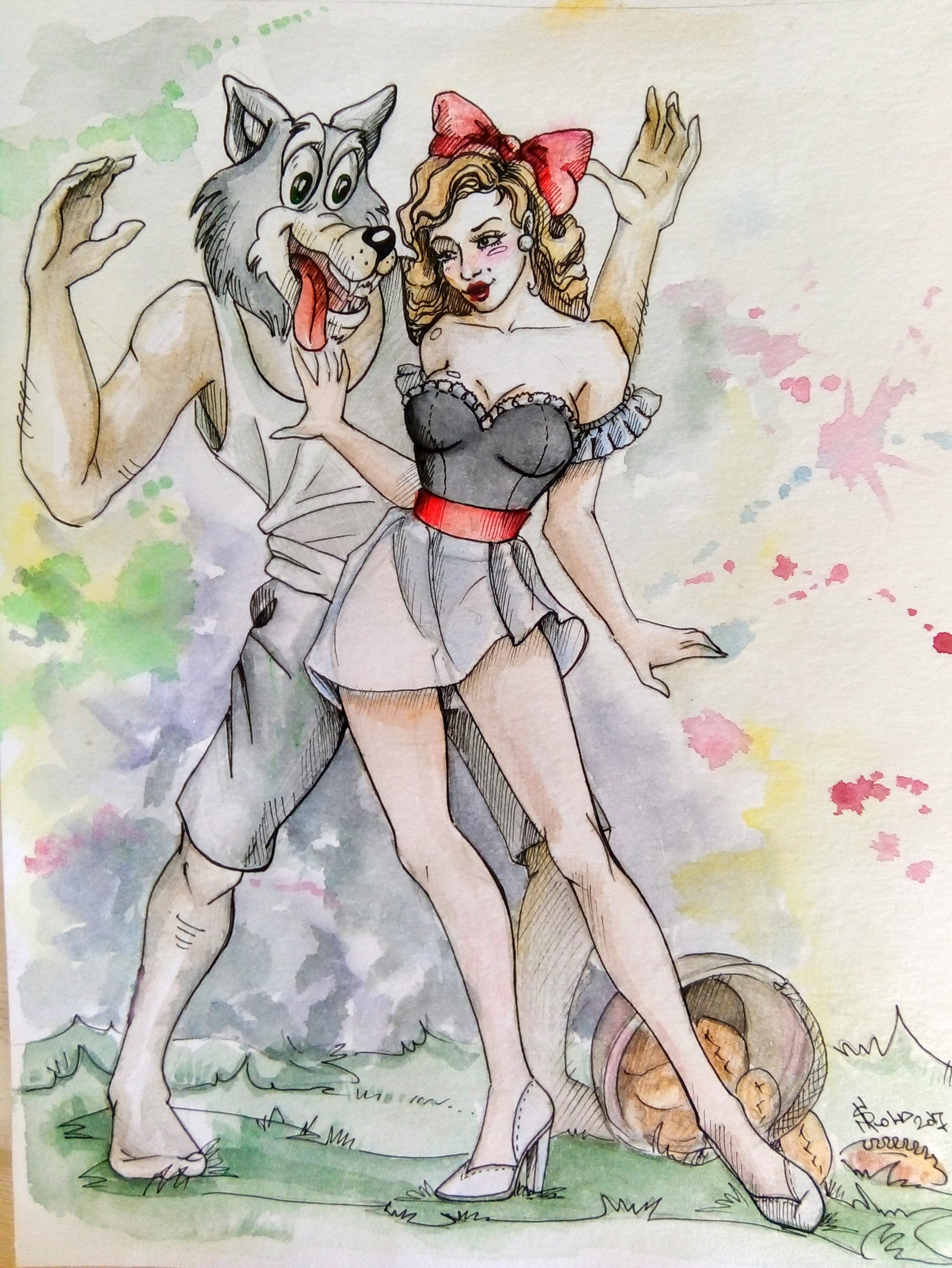 Красная шапочка и серый волк иллюстрации